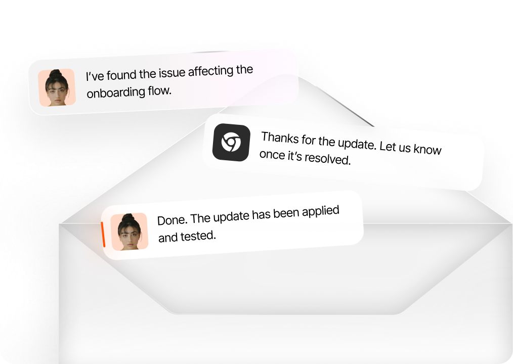 Messages between a founder and an independent professional